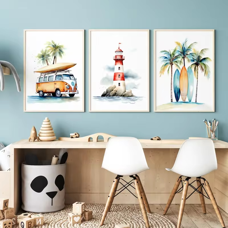 Baby Nursery Ocean Theme - Arte de pared de Faro de