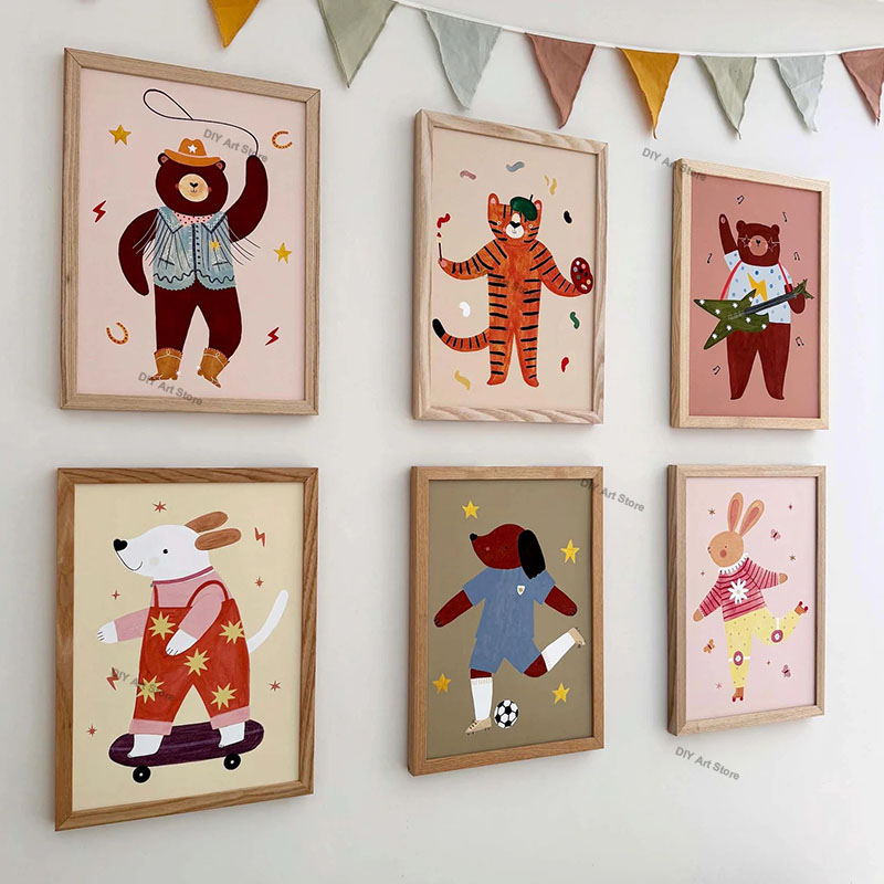 Baby Nursery Things - Divertidos Cuadros de Animales de Dibujos