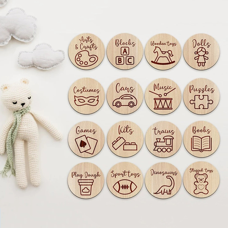 Baby Nursery Things - Etiquetas de almacenamiento de madera para