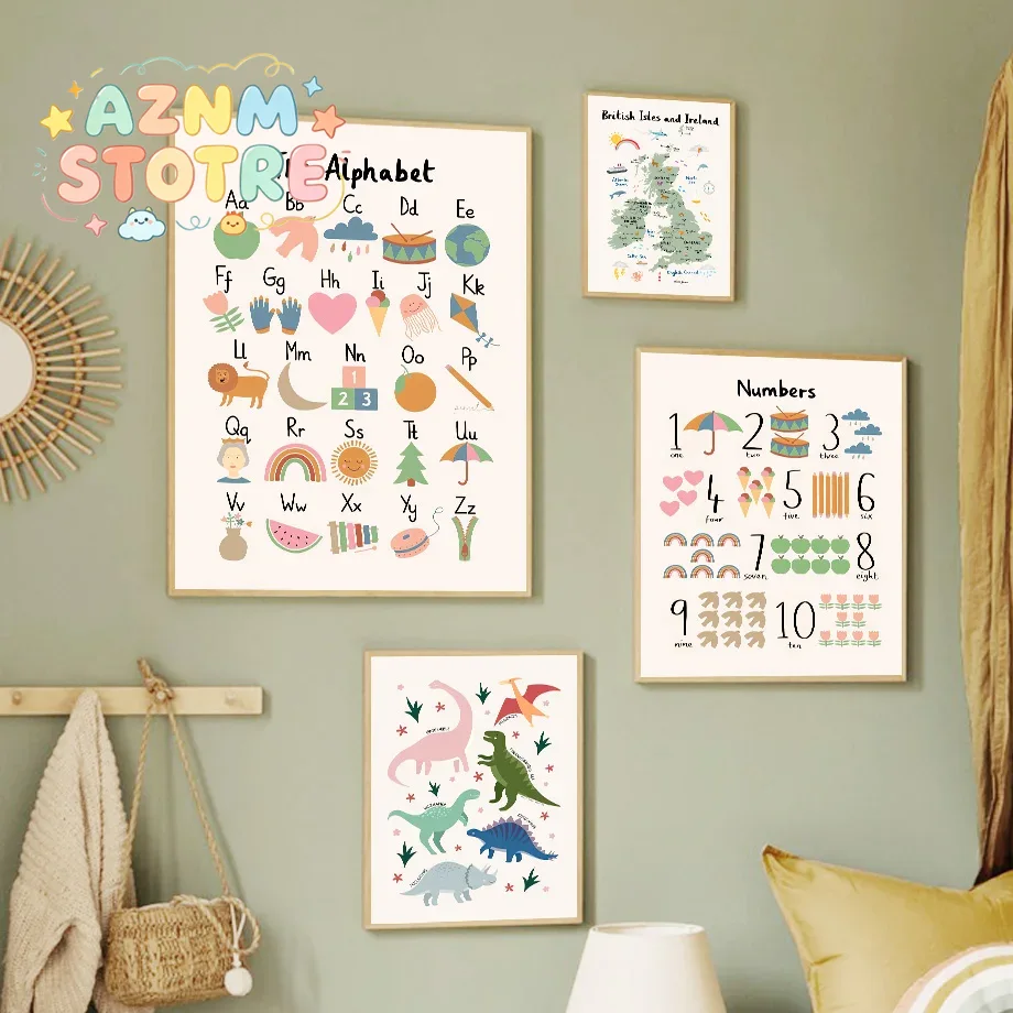 Baby Nursery Things - Mapa del Mundo Animal, Alfabeto de