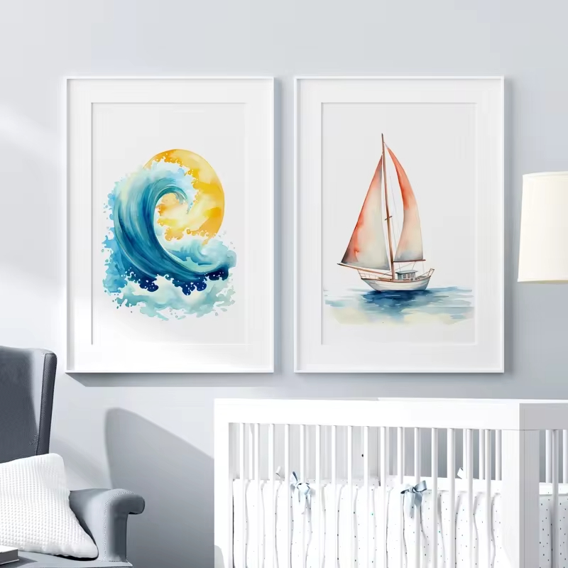 Arte de pared de Faro de playa - Baby Nursery Ocean Theme reseña y precio