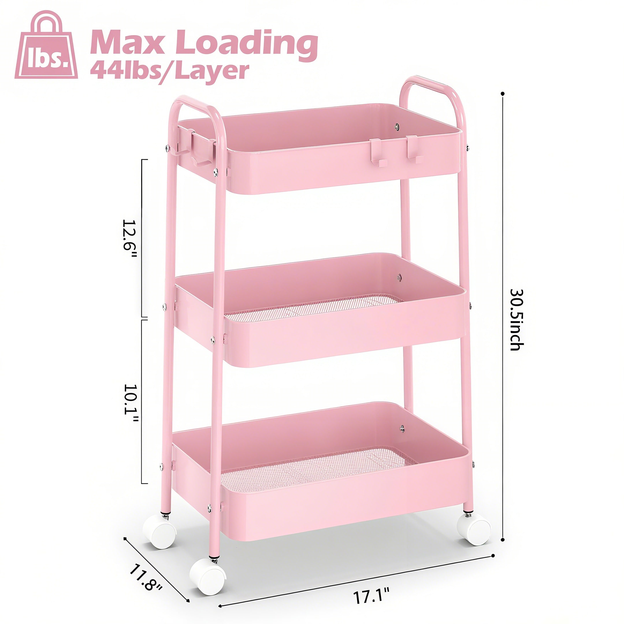 Carrito de almacenamiento de 3 - Baby Nursery Trolley reseña y precio