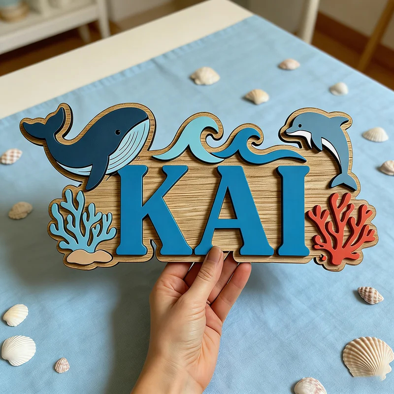 Letrero de madera personalizad - Baby Nursery Ocean Theme reseña y precio