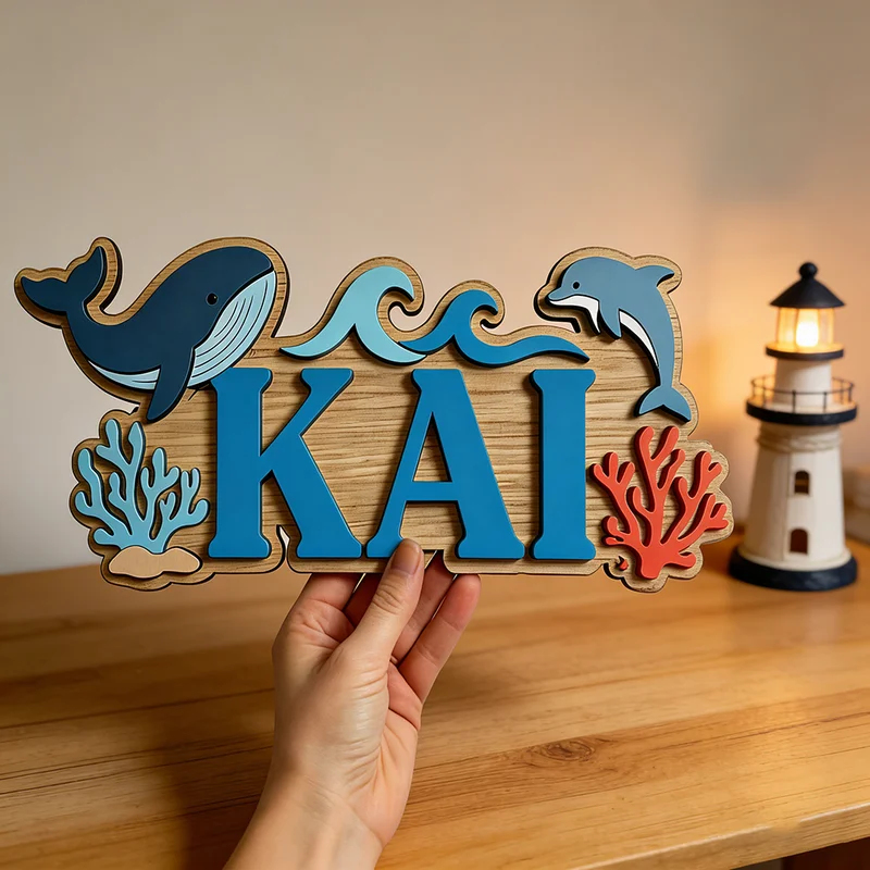 Letrero de madera personalizad - Baby Nursery Ocean Theme reseña y precio