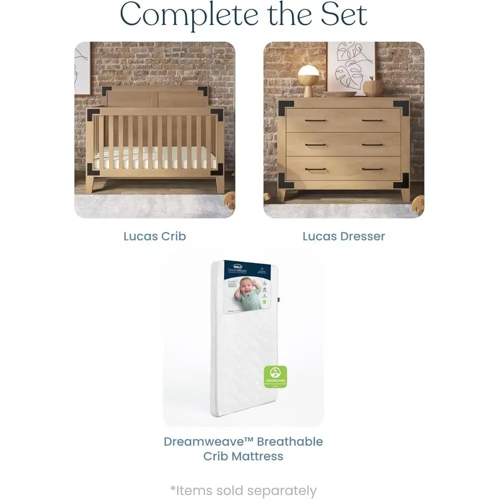 Cuna Convertible 4 en 1 Lucas  - Convertible Crib Set reseña y precio