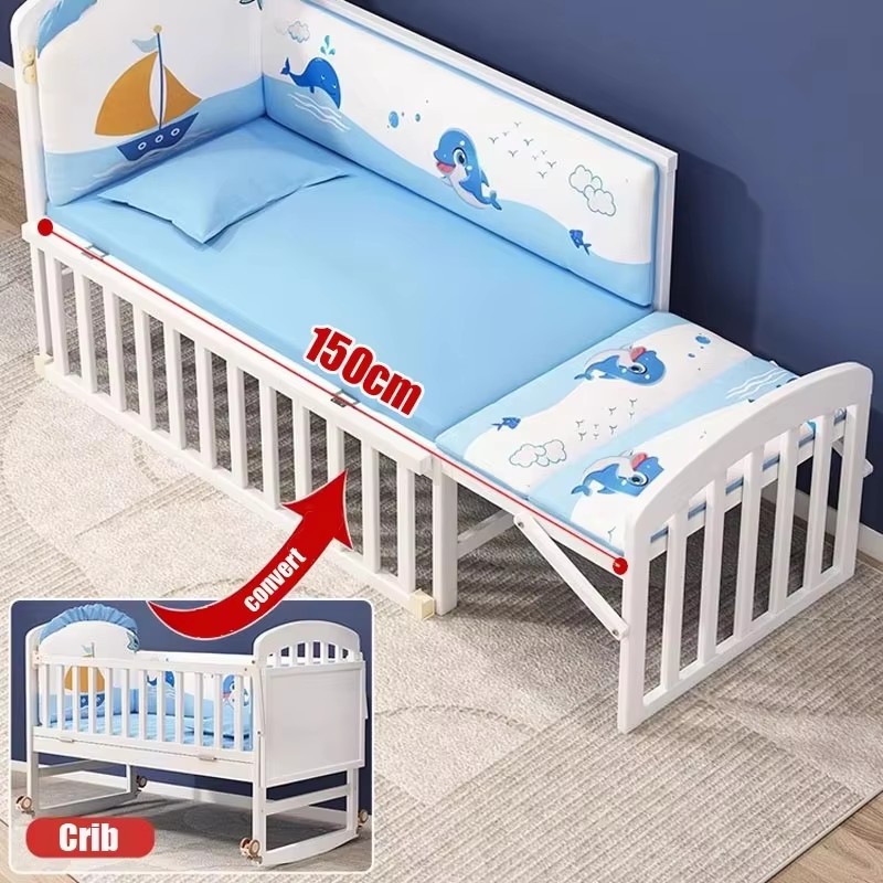 Cuna de madera para bebé con m - Convertible Crib Set reseña y precio